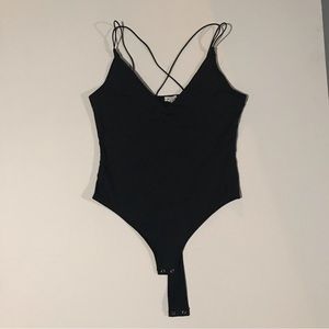 GARAGE Black Slinky Multi Strap Bodysuit